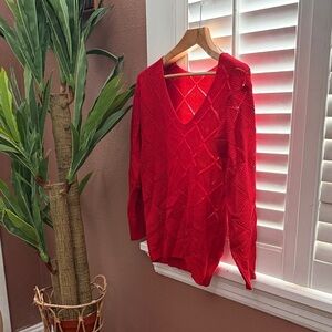Vibrant 90’s Red Women's Sweater